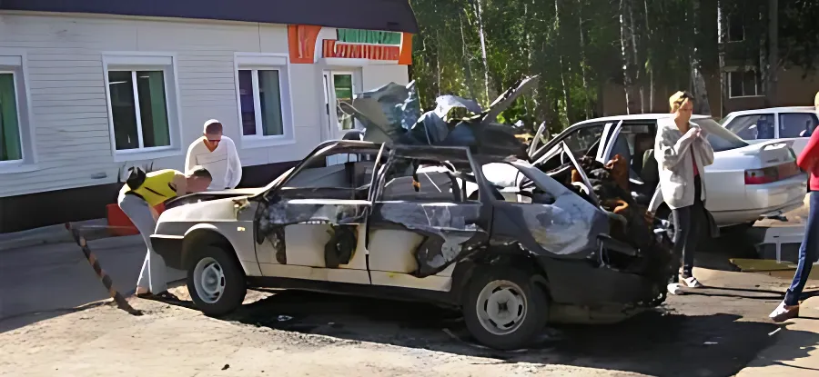 Взрыв автомобиля в городе