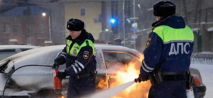 Сотрудник ГИБДД с напарником пришли на помощь.