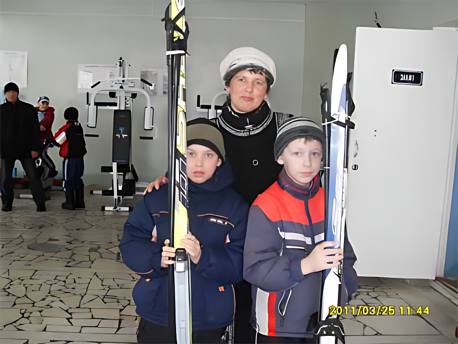 Юные лыжники