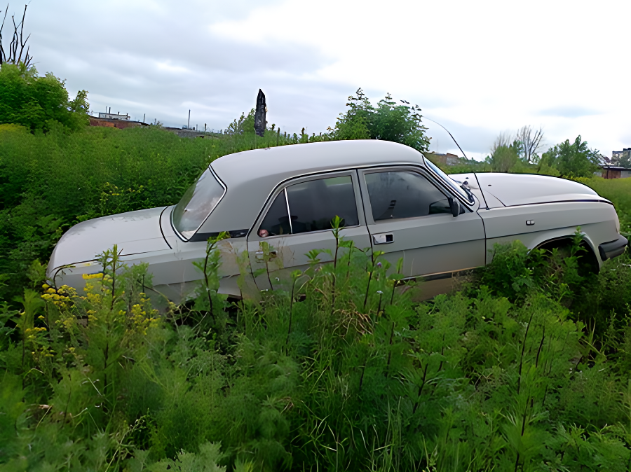 Автомобиль "Волга" - в овраге Менделеевска