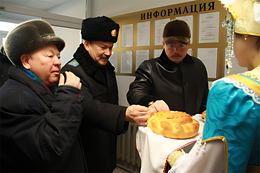 Гостей встречали чак-чаком и хлебом с солью