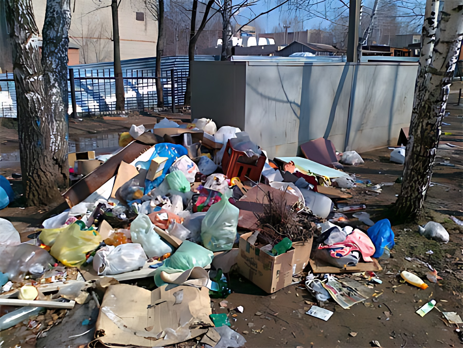 За мусорными баками мусора больше чем в них - а службам ЖКХ нет дела